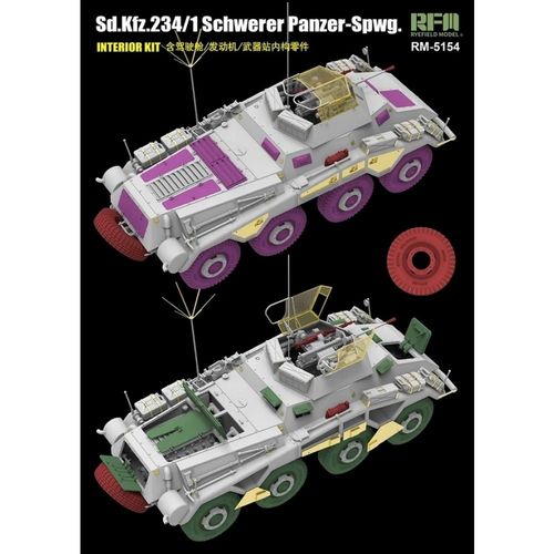 Rye Field Model 1:35 - Sd.Kfz. 234/1 Schwerer Panzer Spahwagen - Full Interior (5154)