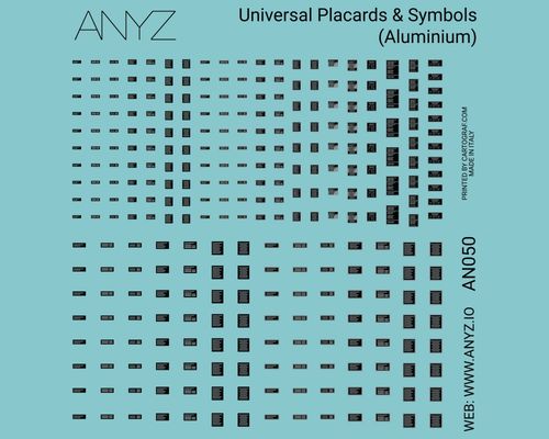 ANYZ Universal Placards & Symbols (Aluminium) Scale Independent