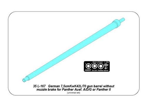 German 7,5cmKwK42L/70 gun barrel without muzzle brake for Panther Ausf. A/D/G or Panther II
