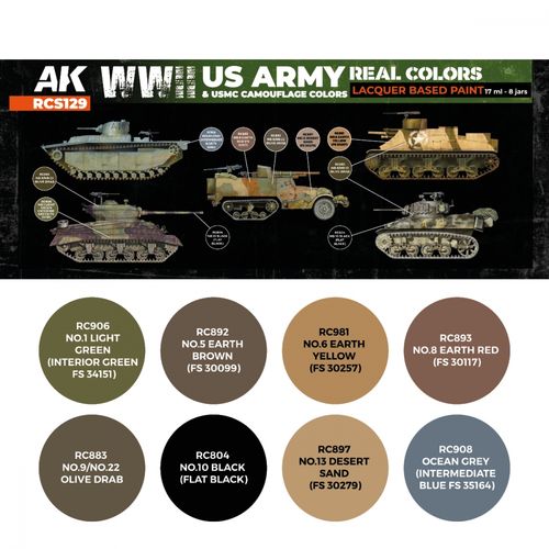 AK-Interactive RCS129 US Army & USMC WWII Camouflage Colors