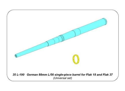 German 88mm L/56 single-piece barrel for Flak 18/37