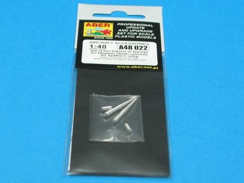 2 barrels for Hispano 20mm for Spitfire - Aber Models