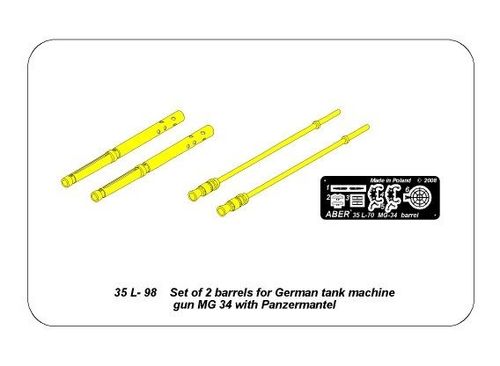 Set of 2 barrels for German tank machine gun MG 34 with Panzermantel
