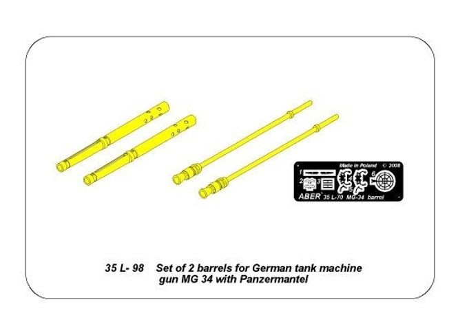 Hovedbilde Set of 2 barrels for German tank machine gun MG ...