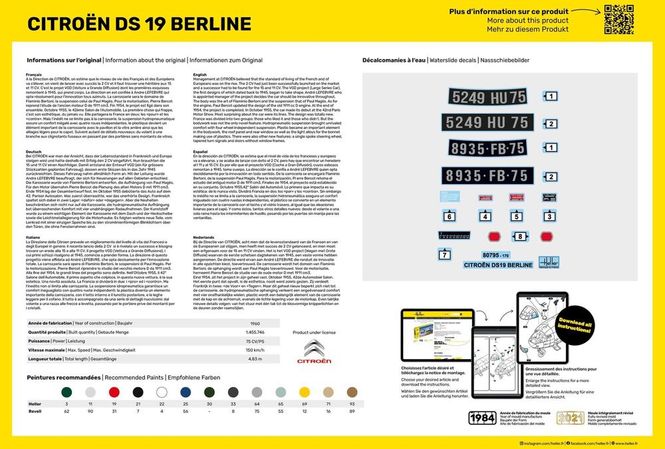 Hovedbilde Heller 1:16 - Citroën DS 19 Berline 80795 