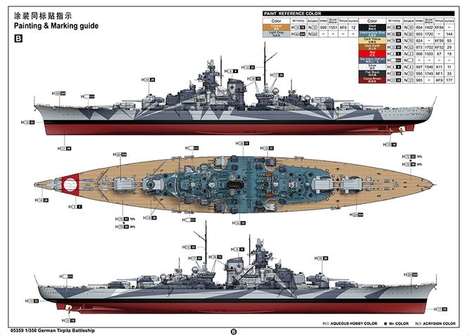 Hovedbilde Trumpeter 1:350 - German Tirpitz Battleship ...