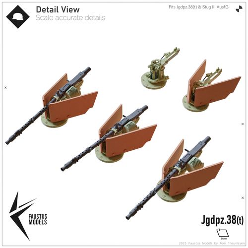 Faustus Models 1:35 - FM35048 Remote Controlled MG-34 f. Jgdpz.38(t) Hetzer