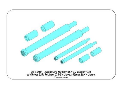 Armament for Soviet KV-7 76mm x 2; 45 x 2