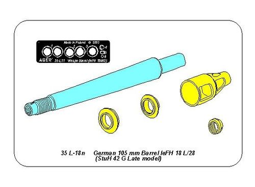 German 105mm leFH 18L/28 Barrel for StuH42G -(Late model)