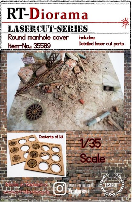 Hovedbilde RT-Diorama 1:35 - 35589 Round Manhole Cover (6 ...