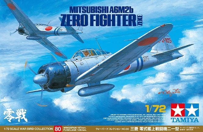 Hovedbilde Tamiya 1/72 Zero A6M2B With 8 Markings (25170)