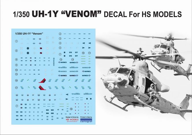 Hovedbilde HS Models 1:350 - Bell UH-1Y Venom - Decal Set ...