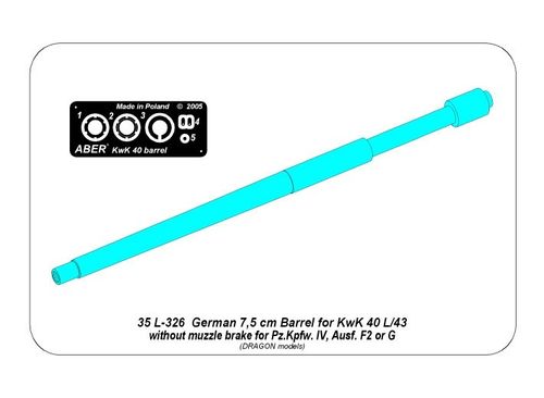 Germ.75mm KwK 40 L/43 barrel  for Pz IV F2 or G without muzzle brake