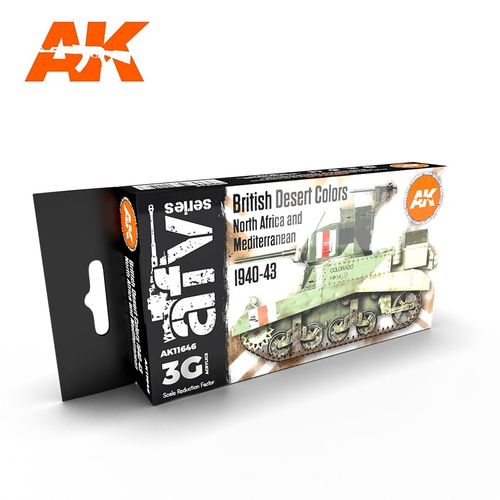 AK-Interactive AK 11646 BRITISH DESERT COLORS NORTH AFRICA AND MEDITERRANEAN 1940-43 SET