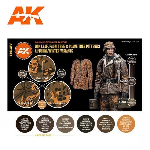 AK-Interactive AK 11625 OAK LEAF, PALM TREE & PLANE TREE PATTERNS AUTUMN/WINTER VARIANTS SET