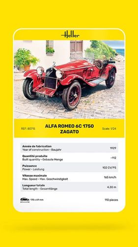 Heller 1:24 - Alfa Romeo 1750cc Zagato (80715)