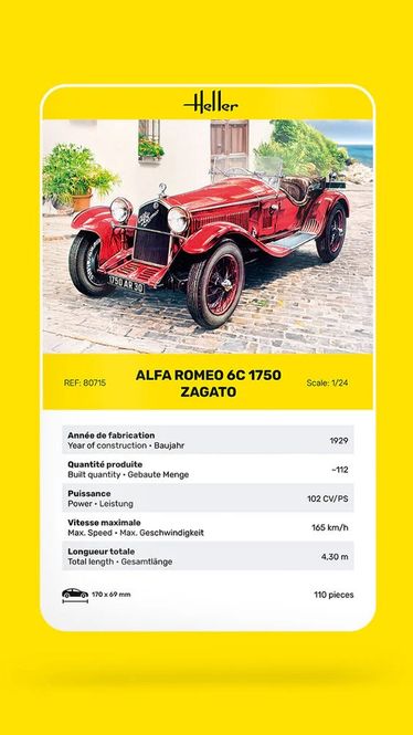 Hovedbilde Heller 1:24 - Alfa Romeo 1750cc Zagato (80715)