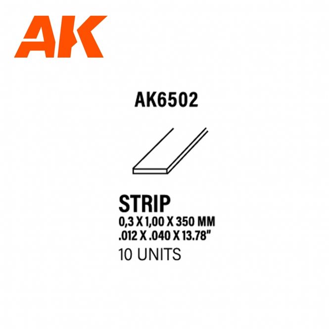 Hovedbilde Strips 0.30 x 1.00 x 350mm - STYRENE STRIP