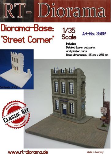 RT-Diorama 35197 Diorama-Base: Street Corner (1:35)