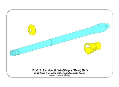 Barrel for 6 pdr Mk.IV (57mm) A/T Gun with ball muzzle brake