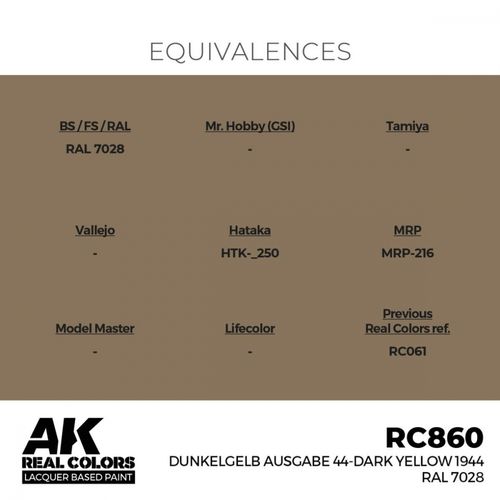 RC860 Dunkelgelb Ausgabe 44-Dark Yellow 1944 RAL 7028