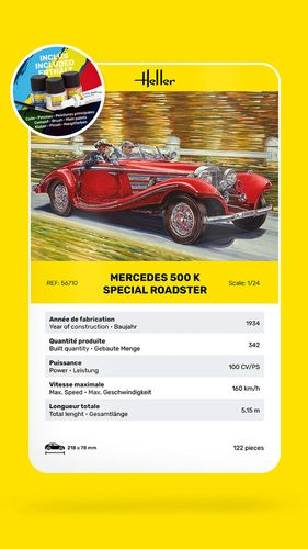 Heller 1:24 - Mercedes 500 K Special Roadster - Starter Set 56710 
