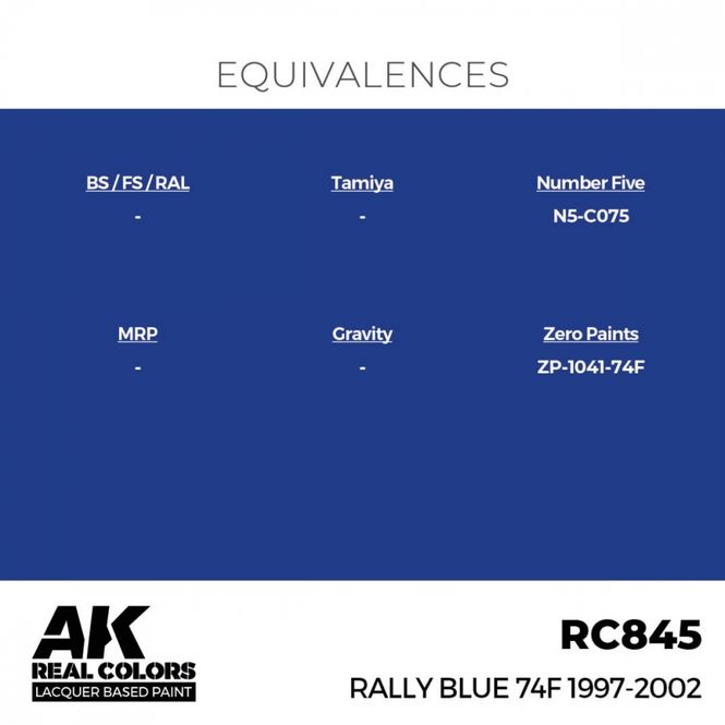 Hovedbilde RC845 Rally Blue 74F (1997-2002)
