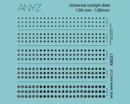 ANYZ Universal cockpit dials 1.00 mm - 1.80mm