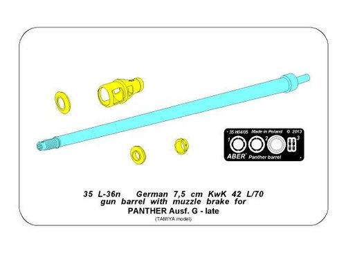 7,5cm gun barrel for Panther Ausf.G Late -Tamiya
