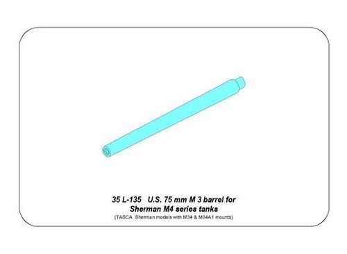 U.S.75 mm M3 barrel for Sherman