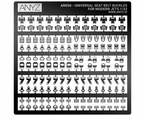 ANYZ Universal Seat Belt Buckles for modern jets 1:32 (photo etched)