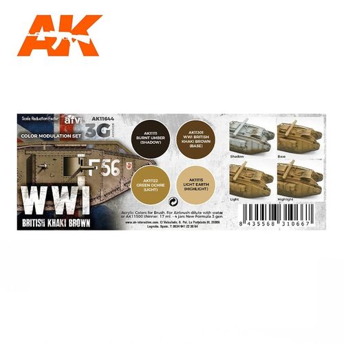 AK-Interactive AK 11644 WWI British Colors Modulation Set