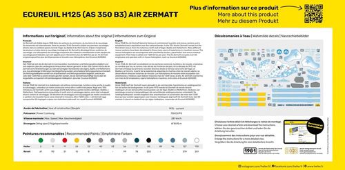 Heller 1:48 - Ecureuil H125 (AS 350 B3) Air Zermatt - Starter Kit 56490 