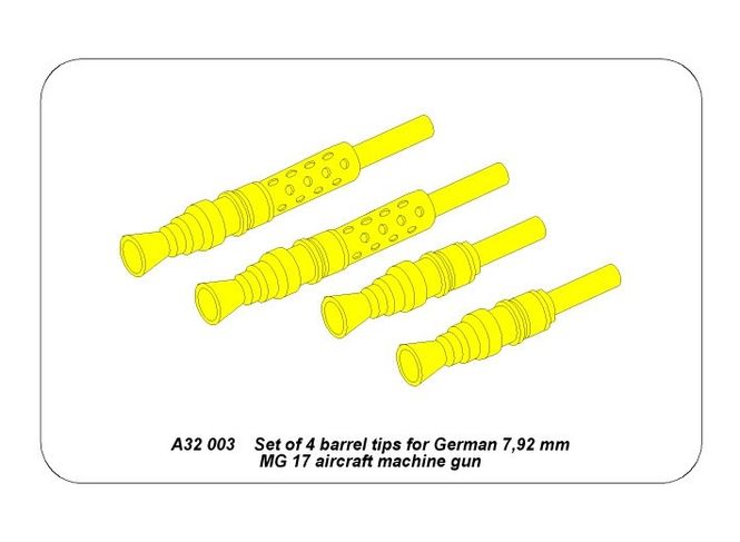 Hovedbilde 4  barrels tips for MG 17 - Aber Models