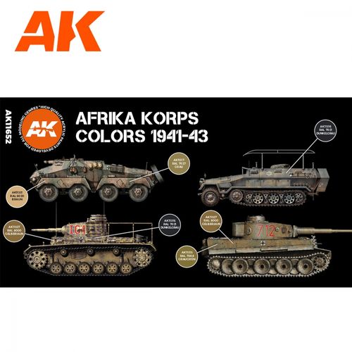 AK-Interactive AK 11652 Afrika Korps Colors 1941-43 Set