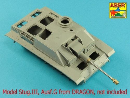 German StuK.40 L/48 7,5cm barrel with early model muzzle brake for StuG.III Ausf.F/8 and StuG.III Ausf.G early