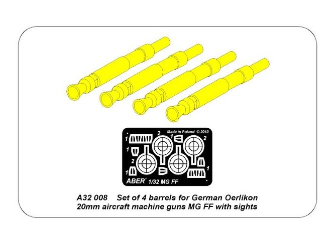 Hovedbilde 4 barrels for MG FF - Aber Models