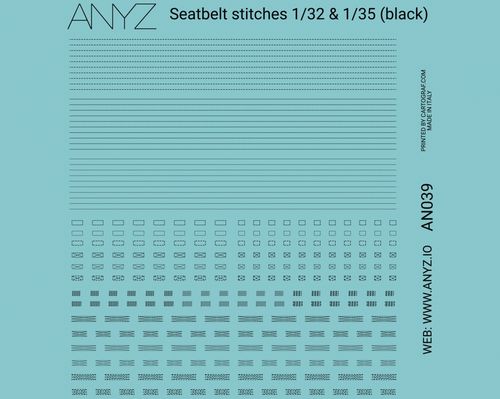 ANYZ Seatbelt stitches 1:32 & 1:35 (black)