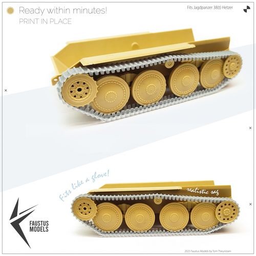 Faustus Models 1:35 - FM35052 Jagdpanzer 38(t) Hetzer Tracks  Type A [Lazy Tracks]