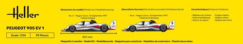 Heller 1:24 - Peugeot 905 EV 1 - Starter Set 56718 