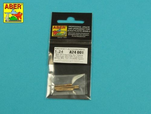 Set of 2 barrels for German 13 mm MG 131 aircraft machine guns - Aber Models