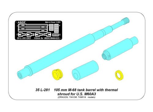 105 mm M-68 barrel with thermal shroud for  M60A3 Tank