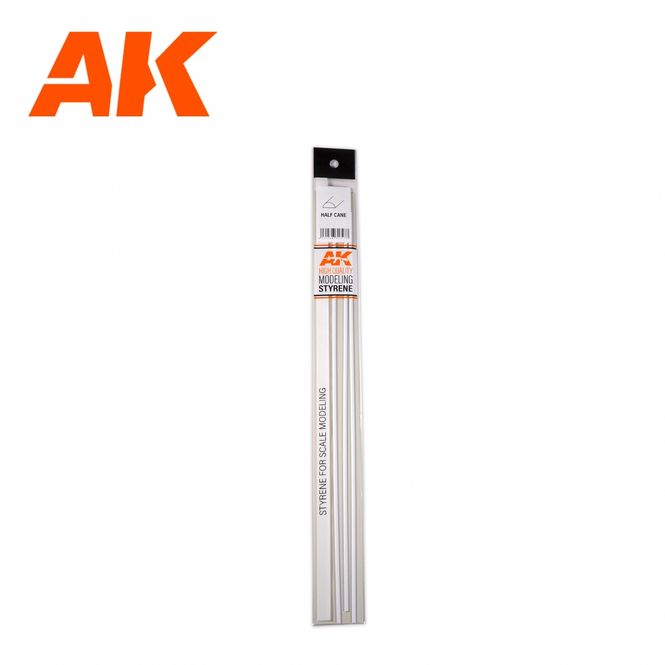 Main Image Half cane 4.00 x 350mm - STYRENE STRIP