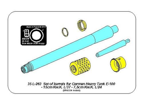 Set of barrels for German Heavy tank E-100 (Dragon) 15cm & 7,5cm