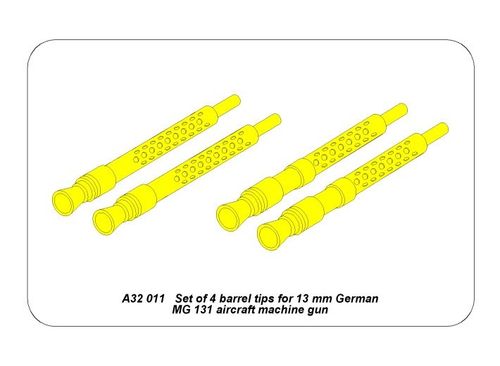 4 barrel tips for MG 131 - Aber Models