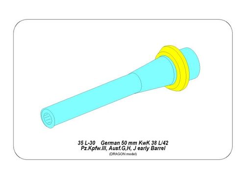 Germ50mmKwK38L/42Barr forPz.Kpfw.IIIAusf.G,H,J (early)