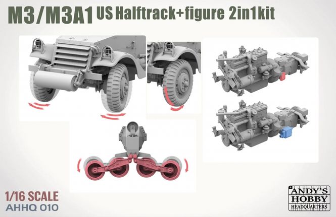 Hovedbilde AHHQ/Takom 1:16 - M3 / M3A1 U.S. Halftrack 2 in 1