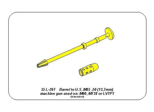 Barrel to U.S. M85 cal .50 heavy machine gun used on M60, M728, LVTP7