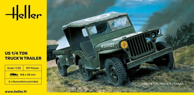 Hovedbilde Heller 1:35 - US 1/4 Ton Truck'n Trailer 81105 
