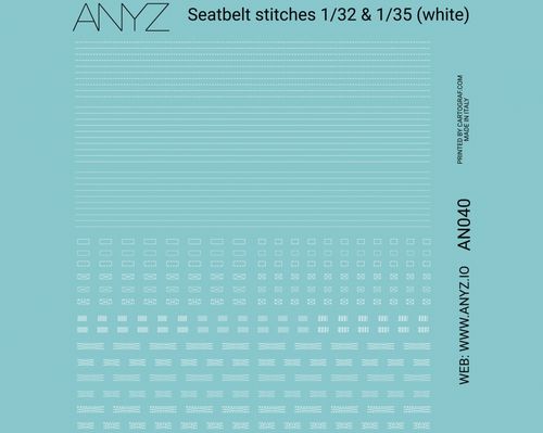 ANYZ Seatbelt stitches 1:32 & 1:35 (white)